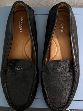 Coach Leather Driving Loafers Black | Women’s Size 8 | Classic Moccasins
